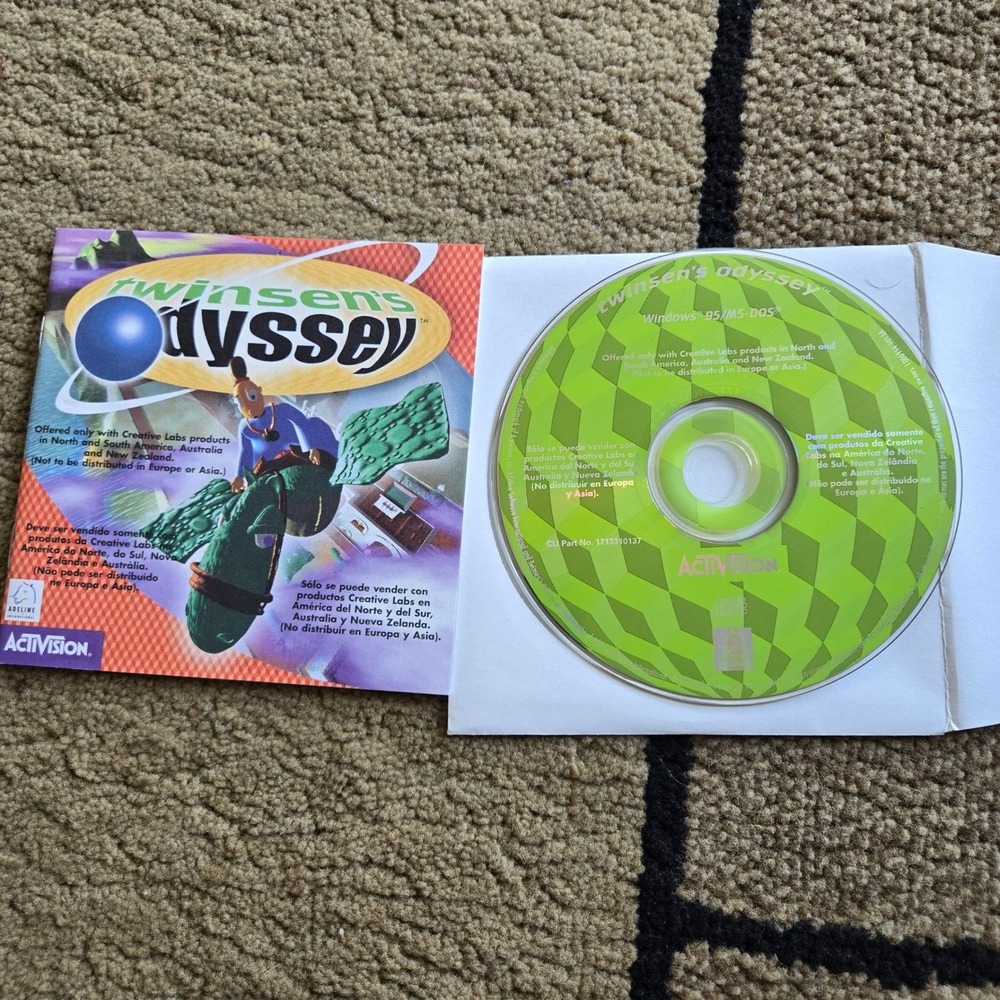 Twinsen's Odyssey PC Game Windows 95 MS-DOS Activision Creative Labs OEM Disc